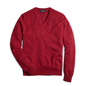 Cashmere V-Neck Sweater - Ruby